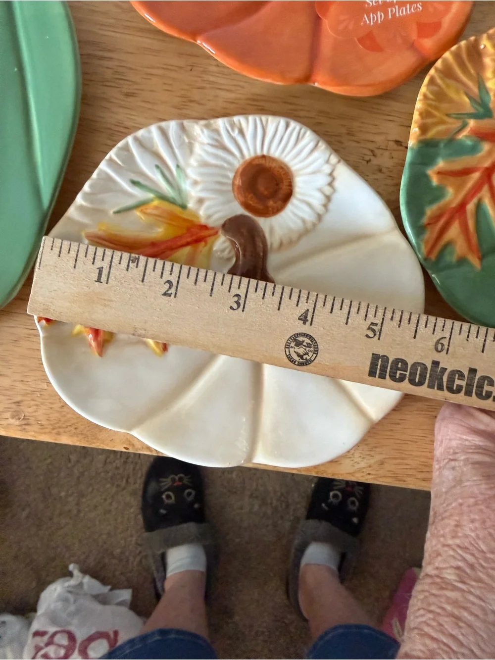 Ceramic Pumpkin Serving Platter and Plates - Autumn Colors